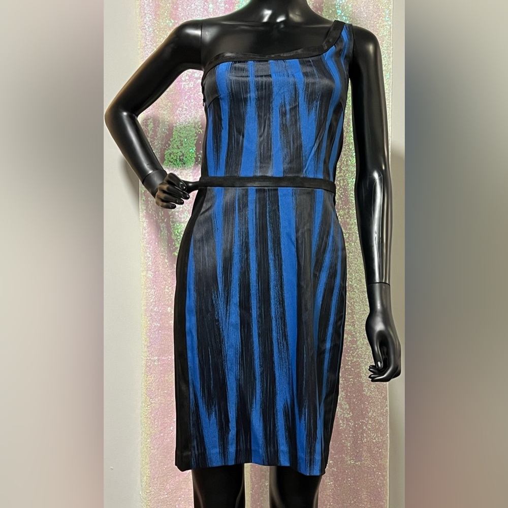 Elegant Blue and Black Women's Dress